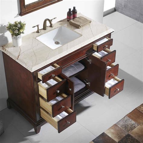 Eviva Elite Princeton 48 Teak Solid Wood Bathroom Vanity Set With