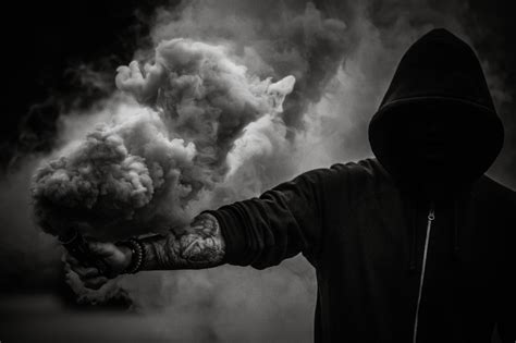 Wallpaper Monochrome Riots Hoods Men Dark 2048x1365