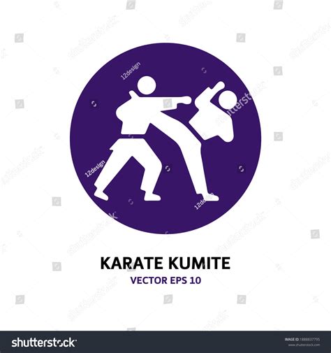 Karate Kumite Sport Discipline Isolated Vector Stock Vector Royalty