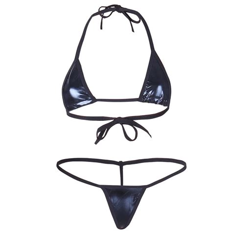 buy iefiel women shiny micro string bikini swimsuit lingerie g string underwear fits most online