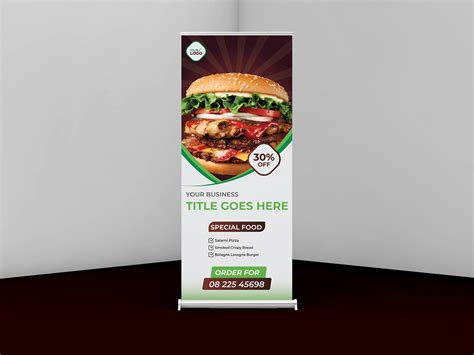 Food Restaurant Roll Up Banner Design On Behance