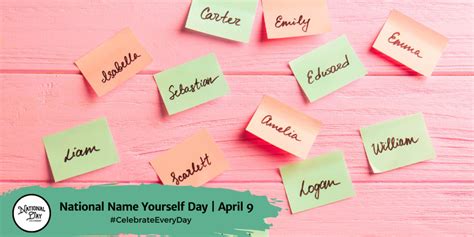 National Name Yourself Day April 9 National Day Calendar