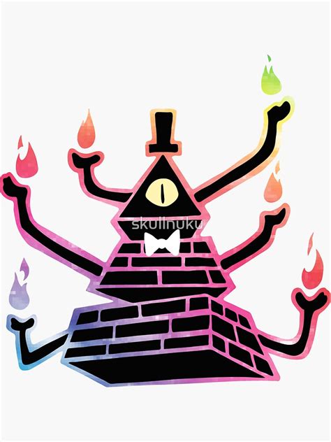 Six Armed Apocalypse Bill Cipher Color Sticker For Sale By