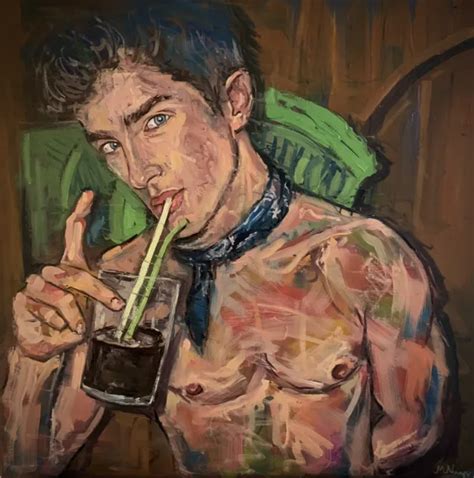 Naked Man Male Nude Gay Oil Painting Homoerotic Queer Lgbt Art X Cm Picclick Uk