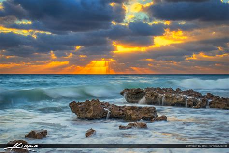 Glorious Sunrise At Beach In Coral Cove Park Hdr Photography By