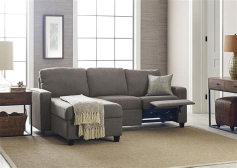 Serta Palisades Reclining Sectional With Left Storage Chaise Gray