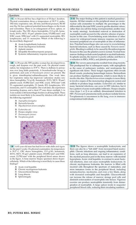 Solution Hematopathology Of White Blood Cells Studypool