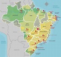 Mapa do Brasil com Estados, Capitais e Regiões