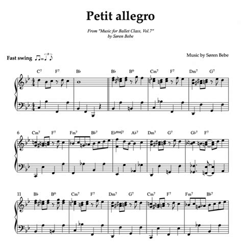 Petit Allegro Music For Ballet Class Vol7 By Søren Bebe Pdf