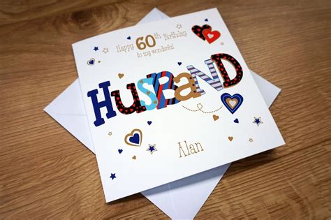 Personalised Husband 60th Birthday Card Any Ageany Name Etsy