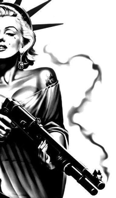 Gangsta Girl Thug Life Marilyn Monroe Swag Art Graffiti Street Art Weed Bandana Guns Arte Dope