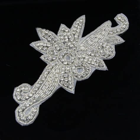 yontree crystal rhinestone applique sew iron on wedding bridal dress diy sewing craft 1 pc