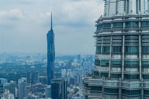 High Angle Of Merdeka 118 Tower Seen From Petronas Towers Kuala Lumpur