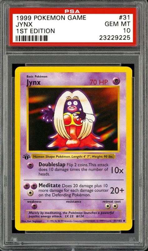 Auction Prices Realized Tcg Cards 1999 Pokemon Game Jynx 1st Edition