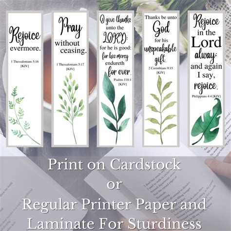 Kjv Scripture Printable Bookmarks Watercolor Plant Bookmarks Etsy
