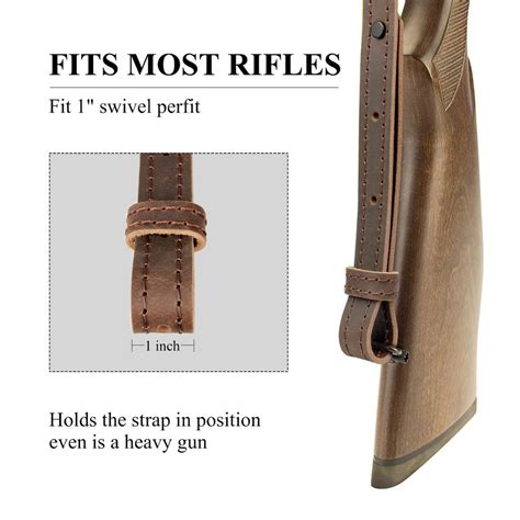 Kosibate Hunting Gun Sling Genuine Leather Rifle Sling Tactical Strap