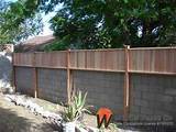 Photos of Wood Fence On Top Of Brick Wall