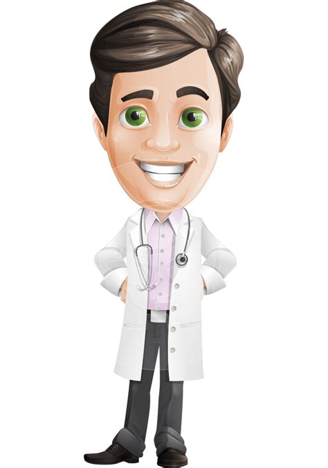 Doctor With Stethoscope Cartoon Vector Character AKA Dr Matthews GP