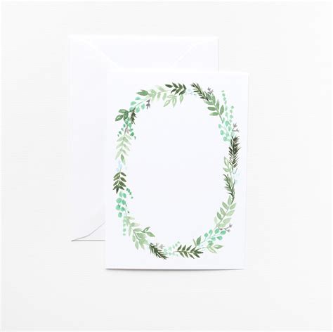 Watercolor Leaves Laurel Wreath Floral Printable Invitations By Artist Michelle Mospens