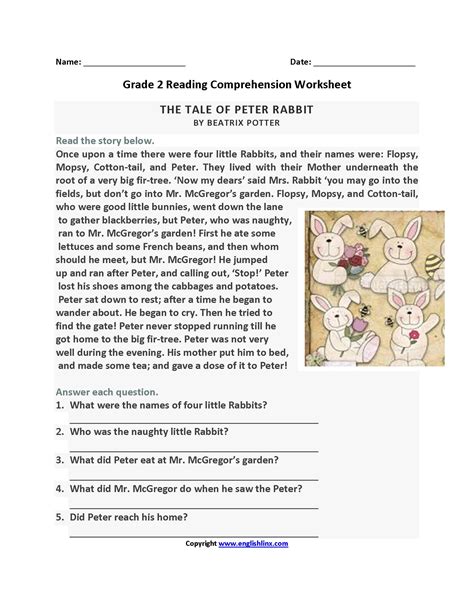 Printable Reading Worksheets For 2nd Grade