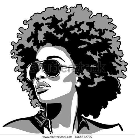 African Pretty Woman Sunglasses Afro Hair Stock Vector Royalty Free