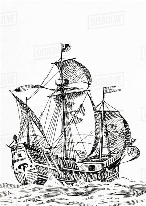 A 15th Century Carrack A Three Masted Sailing Ship Used
