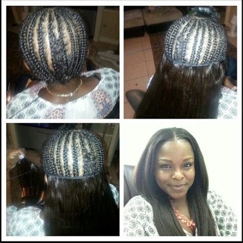 Middle Part Sew In With A Flat Foundation Sew In Curls Sew In Braids