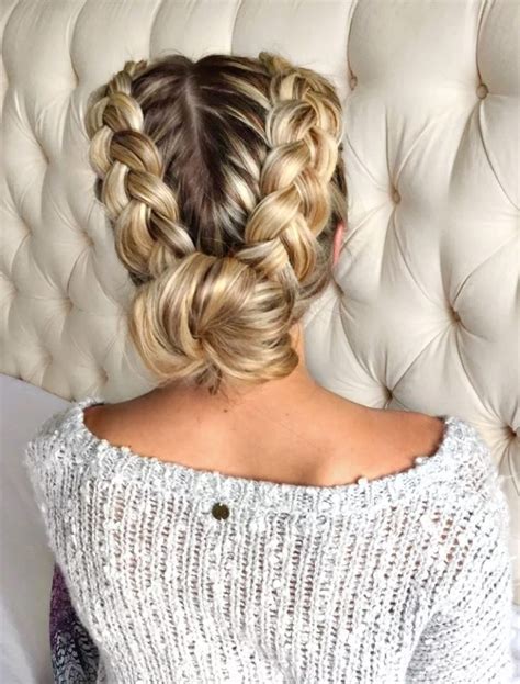 15 Best Braided Bun With Two French Braids