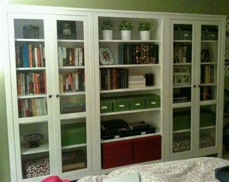Bookcasestorage Idea Using Ikea Hemnes Glass Door Cabinet Bookcase