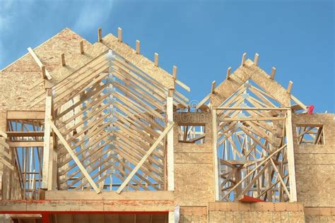 House Framing Lumber Home New House Construction During The Framing