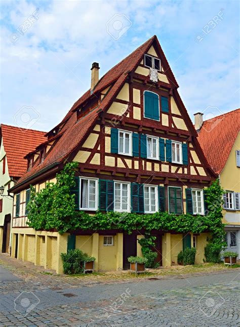 Old Typical German House Fachwerkhaus In Tuebingen Germany German
