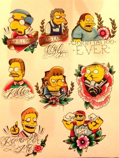 Simpsons Tattoo Flash Simpsons Tattoo Traditional Tattoo