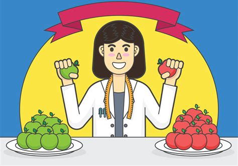 Cheerful Nutritionist Vector 177999 Vector Art At Vecteezy