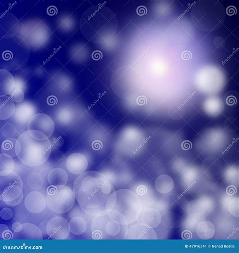 Abstract Blurry Lights On Blue Background Stock Illustration