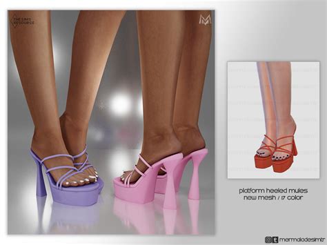 Platform Heeled Mules S05 By Mermaladesimtr From Tsr • Sims 4 Downloads