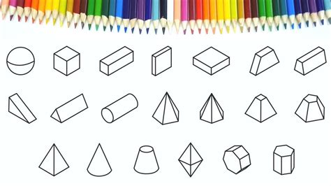 Formas GeomÉtricas 3d Aprender A Dibujar Y Colorear Para Niños
