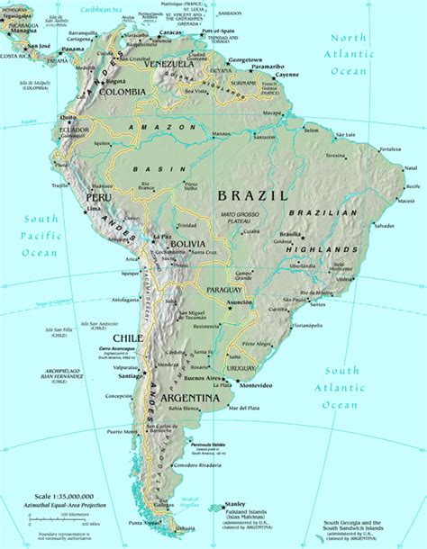 Major Ports Of The World Map Of South America