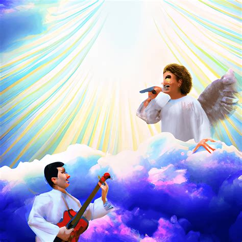 Heavenly Father And Angel Singing In Heaven · Creative Fabrica