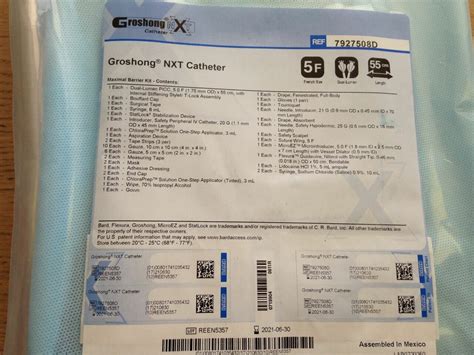 New Bard 7927508d Groshong Nxt Catheter Kit 5f X 55cm X Disposables