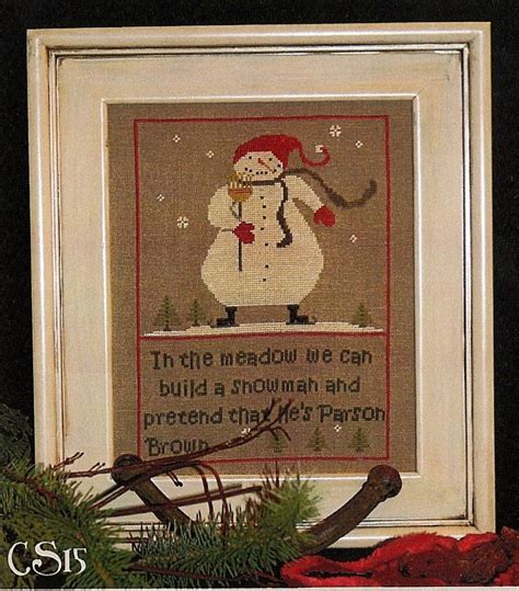 cross stitch snowman pattern by brenda gervais with thy needle snowy meadow cross stitch