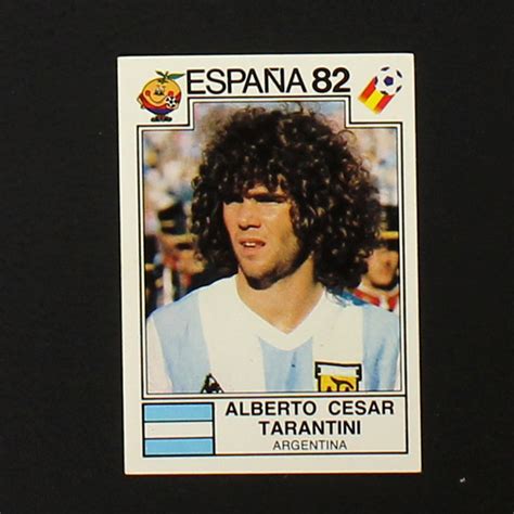Der stürmerstar von real madrid konnte sich in der wertung des europäischen verbandes uefa trotz des frühen ausscheidens seines teams bei der weltmeisterschaft im sommer durchsetzen. Espana 82 Nr. 172 Panini Sticker Alberto Cesar Tarantini ...