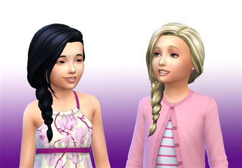 Mystufforigin Braid Side For Girls Sims 4 Hairs Sims Hair Sims 4