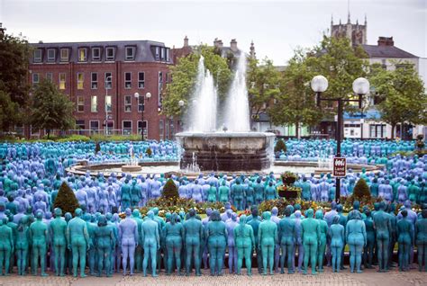 Paint It Blue Thousands Strip And Paint Themselves Blue In Uk For Art