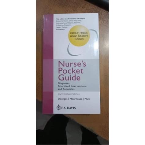 Nanda Nurses Pocket Guide Diagnoses Prioritized Interventions And