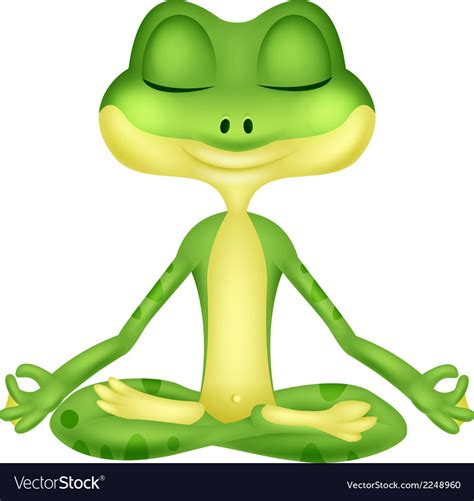 Frog Cartoon Doing Yoga Royalty Free Vector Image