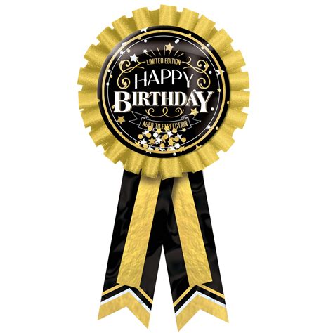 Better With Age Happy Birthday Award Ribbon Blackgold One Size