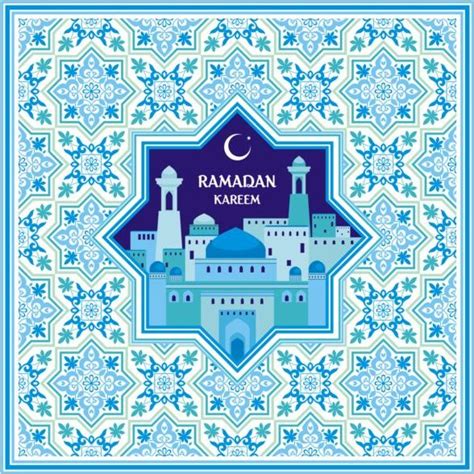 Ramadan Pattern With Greeting Card Vector 02 Free Download
