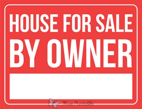Printable House For Sale By Owner Sign