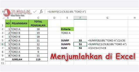 9 Cara Menjumlahkan Di Excel Secara Manual Dan Otomatis M Jurnal Hot