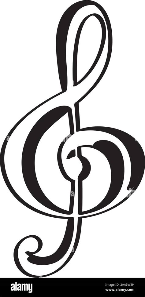 Isolated Treble Clef Icon Musical Note Vector Stock Vector Image